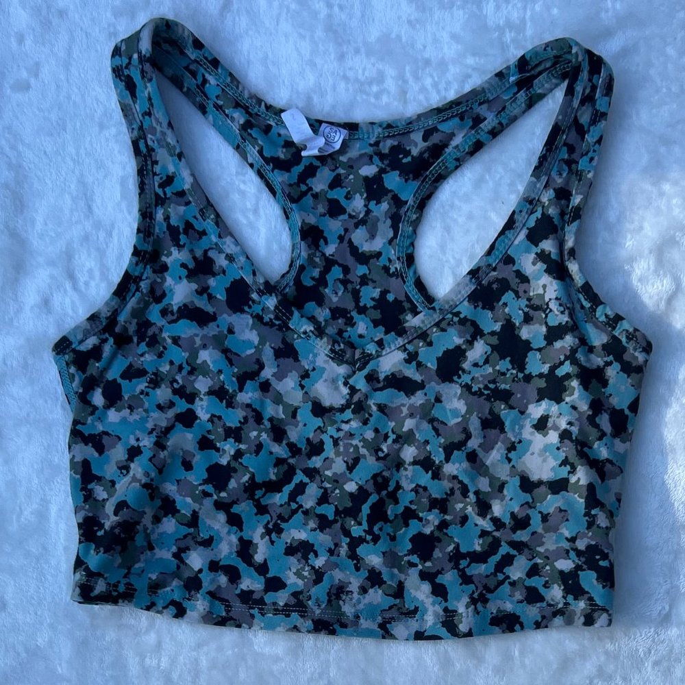 Sage Cropped tank sports bra size S.